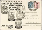 Germany Latvia To Russia 1927 First Flight Airmail Card K  nigsberg Riga Moscow