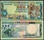Rwanda Set 1000 5000 Francs 1988 P 21 22 Unc