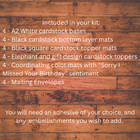 Elephant Belated Birthday Card Kit  Diy Paper Craft A2 Size W envelopes