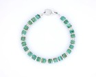 Green Turquoise   Sterling Silver Bracelet   Southwestern Tribal Inspired