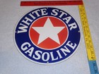 Vintage  mobil White Star Gasoline  11 3 4  Porcelain Metal Oil Sign  Pump Plate