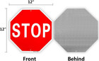 Stop Sign Street Slow Warning Sign 12 x 12  40 Mil Rust Free Aluminum     Reflecti