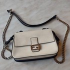 Fendi Flowerland S s 2016 Micro Double Baguette Blue Leather Crossbody Bag 