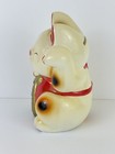 Maneki Neko Lucky Cat Japanese 6  Figurine Bank Ceramic Statue Vintage