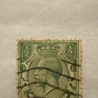 Great Britain Half Penny Stamp - King George V Green Kgv Early Issue Used Rare