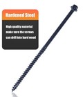 Structural Lag Screws 8 Inch  50-pack  14 X 8 Heavy Duty Black Timber Screws 