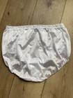 Vintage Lace Nylon Granny Panties Gusset Sheer Mushroom Shiny White Sz 10 Nwot