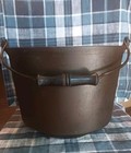 1800 s Gatemarked Cast Iron Eccentric Kettle Pot Marked  l8  Wood Handle  Sharp 