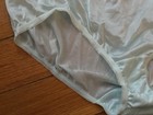 Vtg Panties Shiny Granny Brief Satin Nylon 9 Plus Underscore Sissy Pastel Green