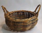 Small Handwoven Rustic Wicker Basket Double Handles Farmhouse Decor Vintage Mult