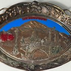 Vintage Washington State Souvenir Metal Tray Space Needle Mt Rainier 5 Inch