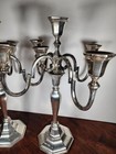 Antique 835 German Silver 5 Arm Candelabras Candle Holders 2pcs 