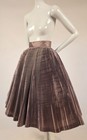 Glamour 1950   s Knife Pleat Shining Silvery Grey Silk Full Skirt  