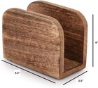 Burning Finish Mango Wood Napkin Holders For Kitchen Upright Paper Napkin Storag