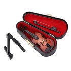Miniature Violin Model  Wooden Mini Violin With Stand Case Mini Musical 