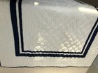 Pottery Barn Kids Handstitched Crib Quilt 28x52   Dust Ruffle White Navy Ribbon