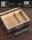 Cigar Humidor  Full Glass Top Cigar Box With Humidifier And Hygrometer  20-25 Cg