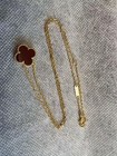Vcarpeis vintage aihambra pendant necklace 18kyellow Gold Carnelian