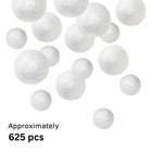 White Glittered Foam Balls - About 625 Glitter Vase Filler Decorative Balls -   