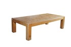 Mid Century Modern Parsons Style Oak Herringbone Coffee Cocktail Table 58 