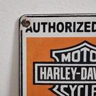 Vintage Harley Davidson Authorised Dealer Porcelain Bar Wall Sign 6  X 5 