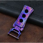 Hand Engraved Titanium Keychain Clip Edc Car Key Holder Heat Colored Rainbow