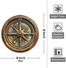 Rustic Wall Decor Plaque Sign Vintage Round Metal Tin Compass 2 