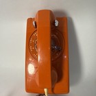 Vintage Orange Rotary Telephone Itt Model 554 Dial Wall Mount 70s Retro