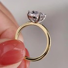 4 00ct Lab Created Diamond Women Wedding Solitaire Ring 14k Yellow Gold Plated