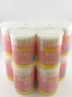 Daiso Japan Baby Cotton Swabs Thin Shaft 200pcs X 10 Packs 2000 Total