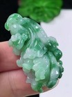 100  Natural Grade A Icy Green Cabbage Jadeite Jade Pendant              0630