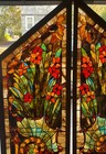 Magnificent Pair Of Vintage Stained Glass Windows  Autumn