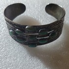 Antique 1930 Fred Harvey Navajo Cuff Braclet  Beautiful Silver And Turquase 