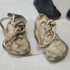 Antique Victorian Edwardian Baby Shoes Lot Leather Side Button Lace High Top 6pc