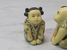 Netsuke Japanese Resin Figurine Boy   Girl Kissing Dolls Okimono Solid Carved