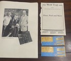 Peter  Paul And Mary Souvenir Concert Program July 26 1991   Used Tickets Rare