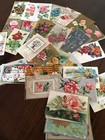 Lot Of 25 Vintage 1900   s Greetings Postcards  antique-in Sleeves free Shipping 