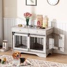 47  Large Dog Furniture Crate Kennel Cage W  2 Storage Draws   Removable Divider
