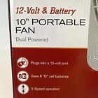 Roadpro Portable Indoor Outdoor Fan 12-volt Or Battery Dual Power 10    Travel Fan