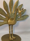 Ikea Peacock Bird Figure Art Deco Brass Metal Boho  7 1 2  X 8 1 2    India