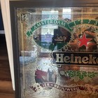 Rare Heineken Mirrored Beer Sign Framed 36x28 Amsterdam Rotterdam Dutch Brewery