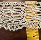 Vtg Bobbin Lace Cotton Ecru 23  Yds Scalloped   Insert Lace - 2 5    To 1 25    Wide