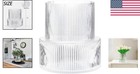 Handcrafted Clear Glass Vase With Ribbed Design - Ideal For Long-stemmed Flowers