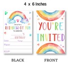 Rainbow Birthday Party Invitations Birthday Invitations Girl 20 Cards With En   