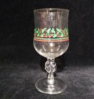 5 Libbey s Arby s Holly Berry Bow Stem Wine Glasses Goblet Gold Rim 6 75 h 12oz