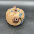 Vtg Chinese Zisha Teapot Polychrome With Berries In Relief  W  Mark