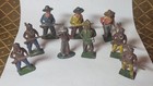 Vintage Barclay Manoil Lead Figures Lot 9 Cowboys Indians Movable Arm 1930-50