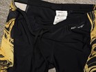 Sporti Athletic Bike Shorts Girls Blk yellow Drawstring Nylon lycra Tag Sz 30 Cc