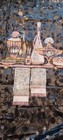 Vintage Unused Arlington Vylene Window Curtain Black Pink Perfume Bottles Bath