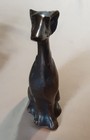 Vintage Cast Bronze Greyhound Whippet Dog Figurine Statue 6  Mid Century